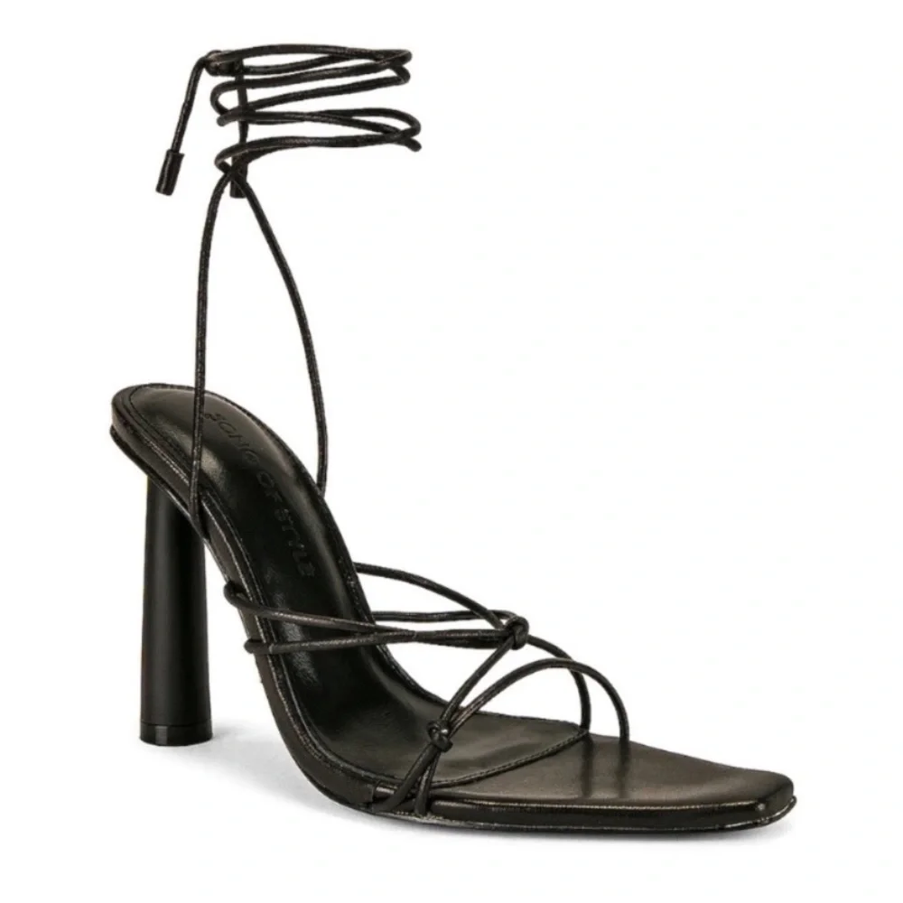 Song of Style Black Strappy Heels - Picture 2 of 9